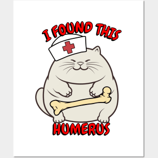 funny fat cat is a nurse with a joke Posters and Art